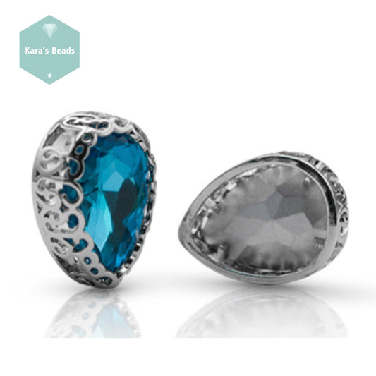 10x14 mm Drop Cabochon Setting Silver 1 pc