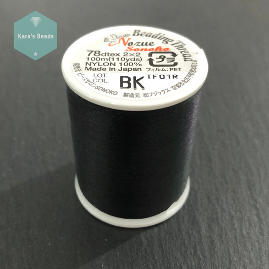 Nozue Sonoko Beading Thread 100 m - Black