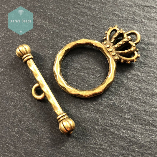 Bronze Crown Toggle Clasp 1 pc