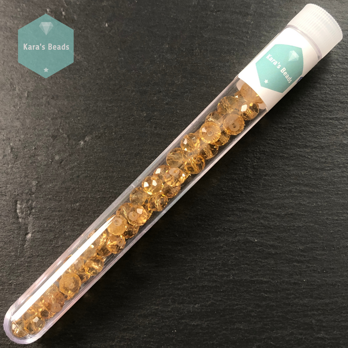 50pcs Tube 6x8 mm Rondelle Beads Transparent Champagne