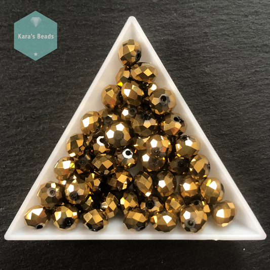 50pcs Tube 6x8 mm Rondelle Beads Gold