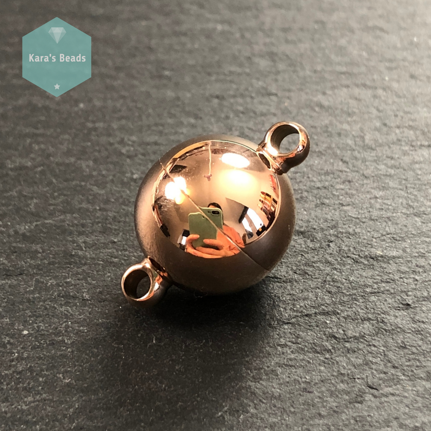14 mm Rose Gold Stainless Steel Round Strong Magnetic Clasp 1 pc