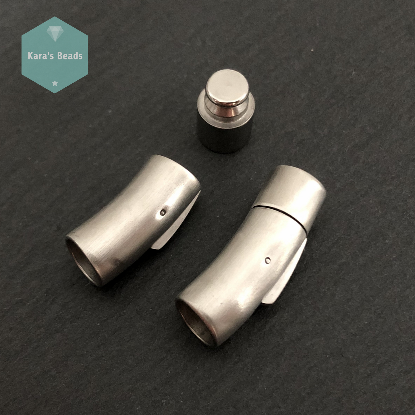 8 mm Brushed Stainless Steel Bayonet Snap-in Clasp 1 pc