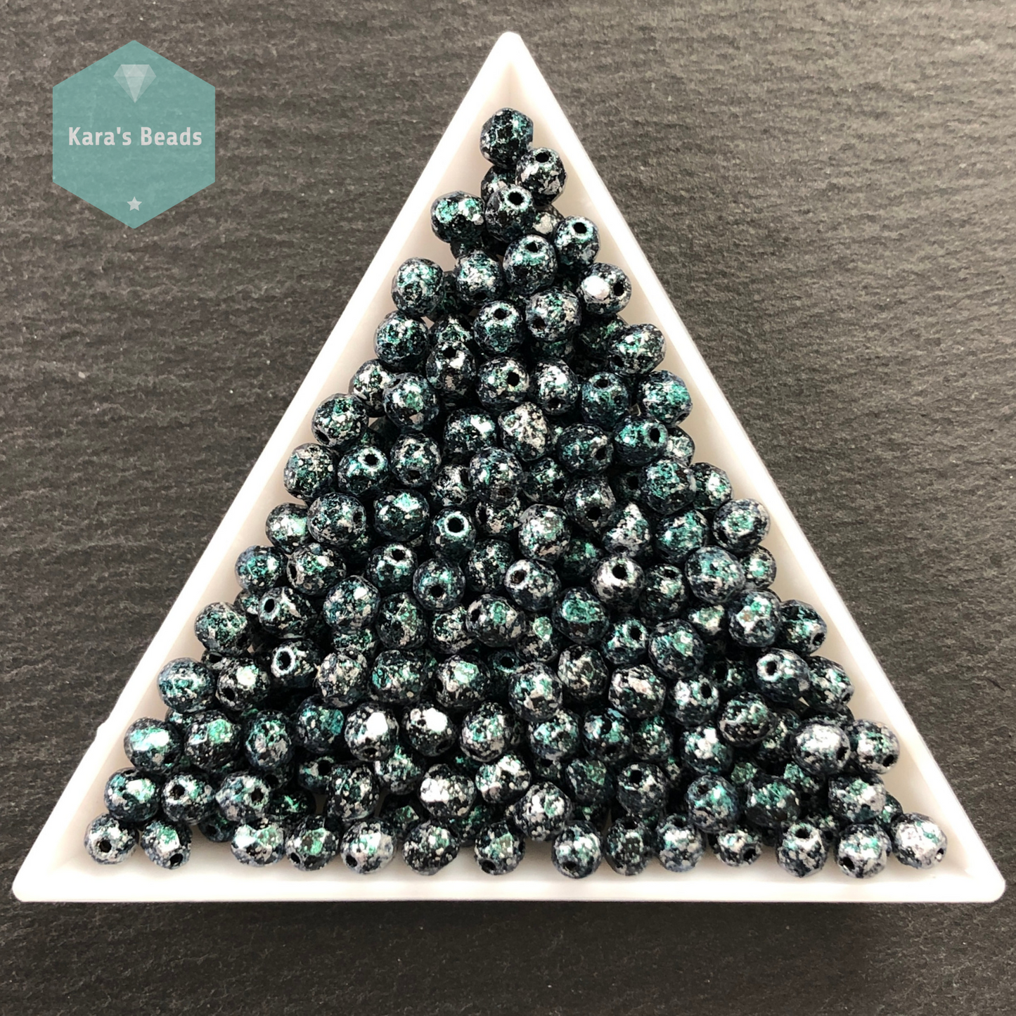 300pcs Tube 4mm Fire Polish Round Beads Tweedy Green