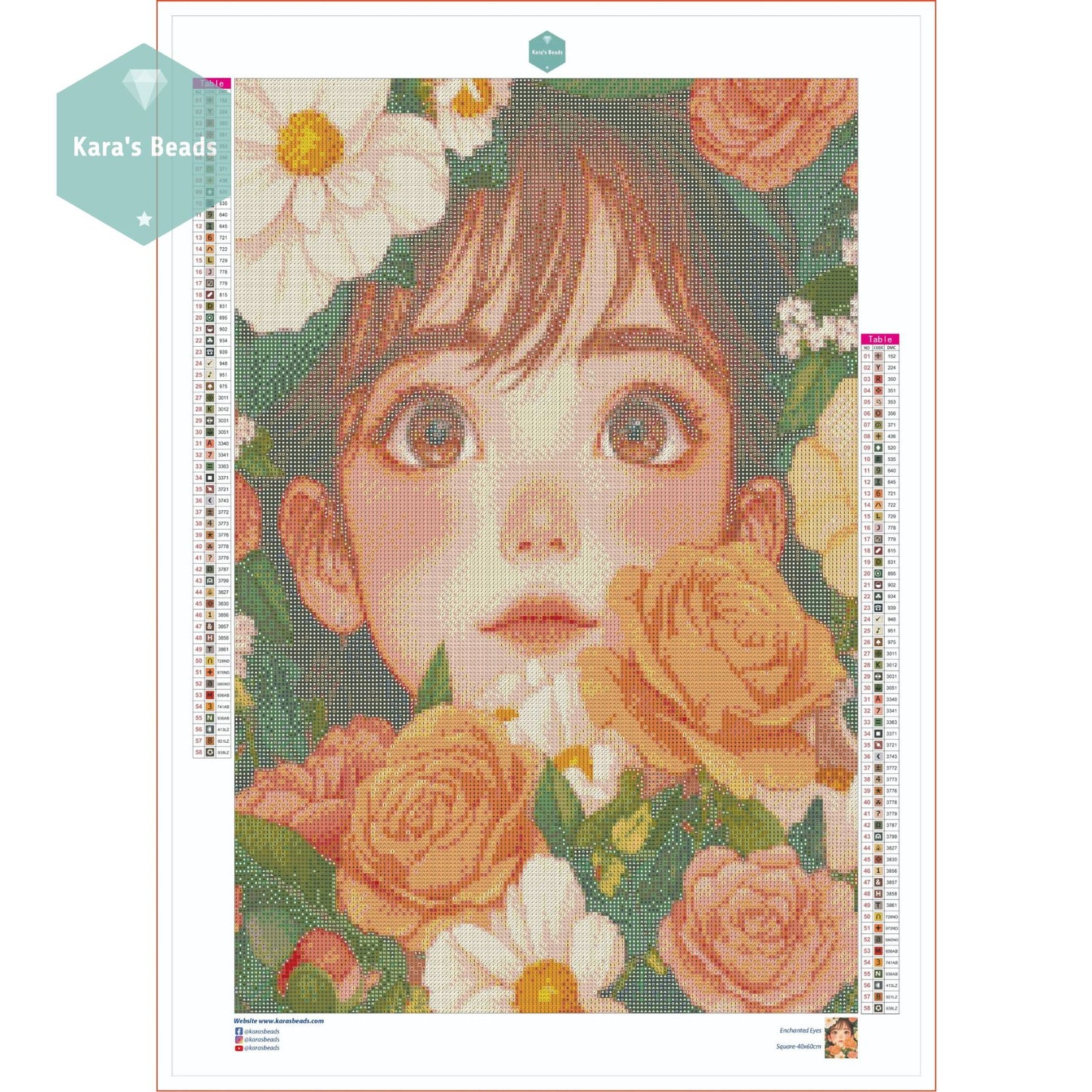 Enchanted Eyes Diamond Painting Kit | Square Resin Drill | Soft Velvet Canvas 40×60 cm | Precut Stickers & Tool Set | DIY Craft