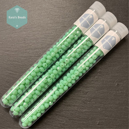 115pcs Tube 4x6 mm Rondelle Beads Opaque Mint