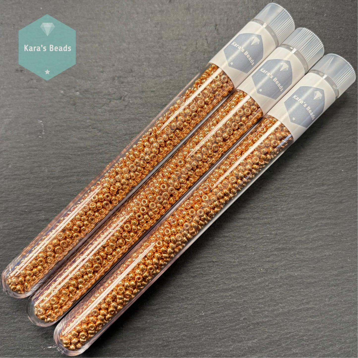 25g Tube 8/0 Miyuki Seed Beads RR8-1053 Galvanized Yellow Gold