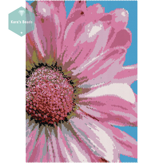 PINK DAISY Even Count Peyote Pattern - 7.5 by 10 inch Tapestry