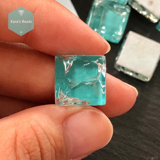 15x15 mm Crackle Tile Aqua 1 pc