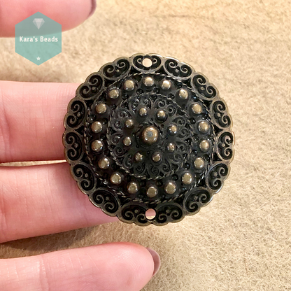 Upcycled Ornate Shield Connector 1 pc
