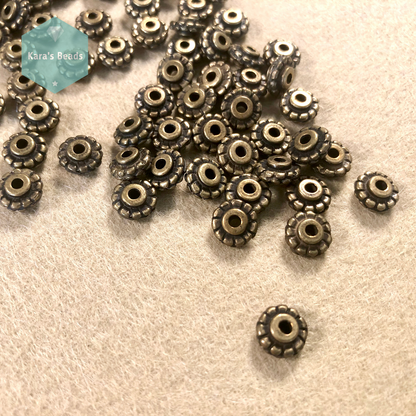 Upcycled 8mm Bronze Daisy Spacer 1 pc