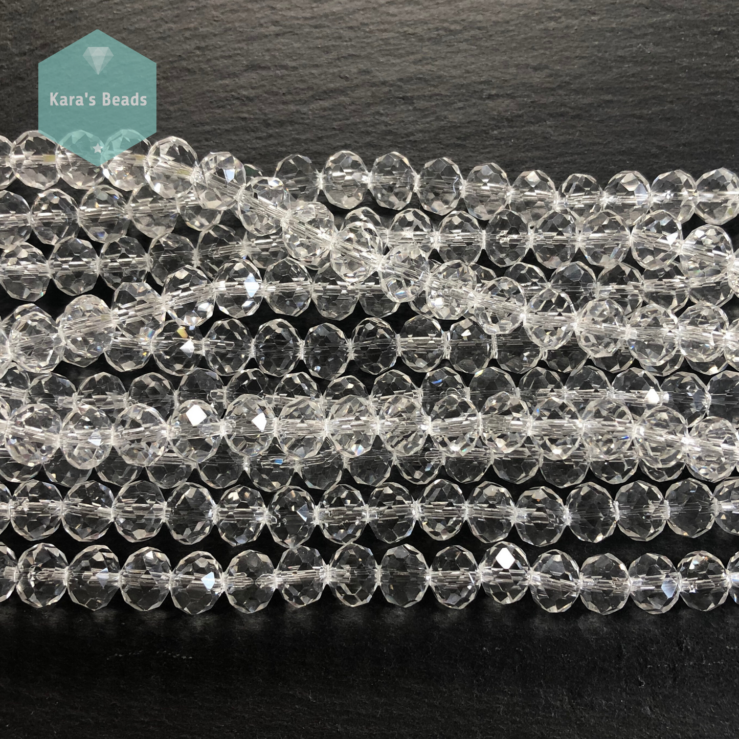 25pcs Strand 8x10 mm Rondelle Beads Crystal