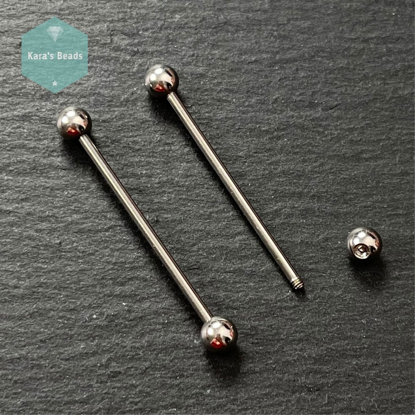 Thin 41 mm Bar Clasp with Screw Top Stainless Steel 1 pc