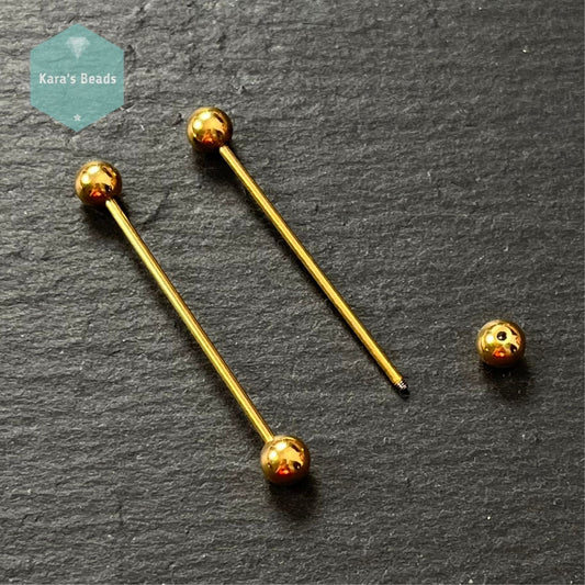 Thin 41 mm Bar Clasp with Screw Top Gold 1 pc