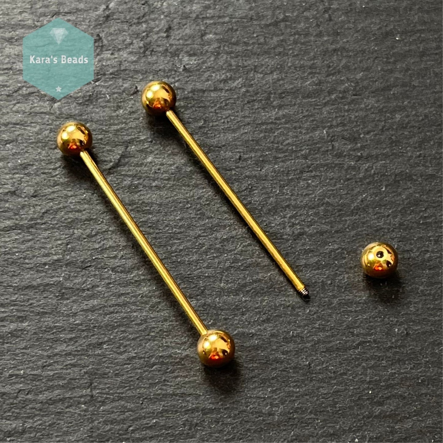 41 mm Bar Clasp with Screw Top Gold 1 pc