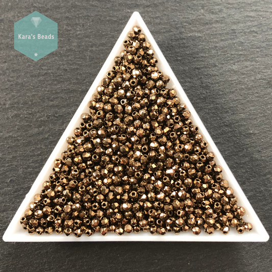 1200pcs Tube 2mm Fire Polish Bronze