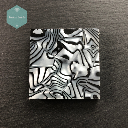 48x48 mm Double Sided Tile Black and White Marble Effect 1 pc