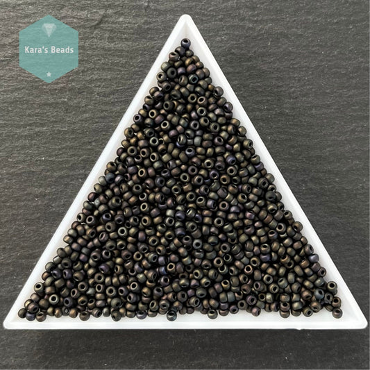 26g Tube 11/0 Miyuki Seed Beads RR11-2013 Matte Metallic Dark Olive Iris