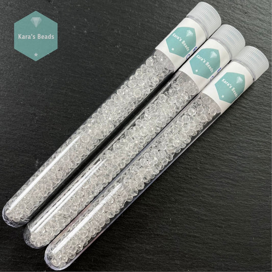 40pcs Tube 6x8 mm Rondelle Beads Transparent Grey Luster – Kara's Beads