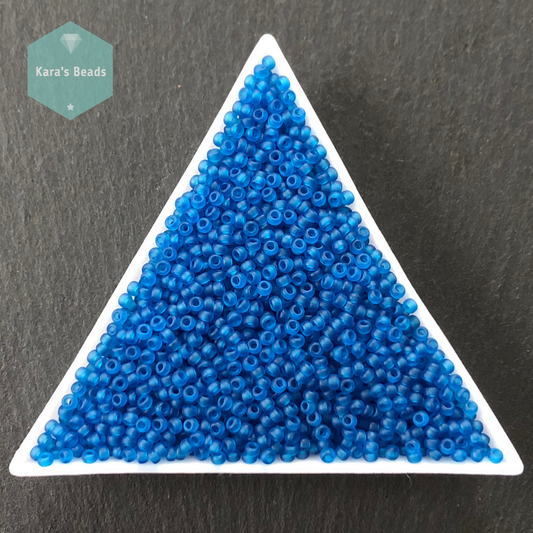 26g Tube 11/0 Miyuki Seed Beads RR11-149F Transparent Matte Capri Blue