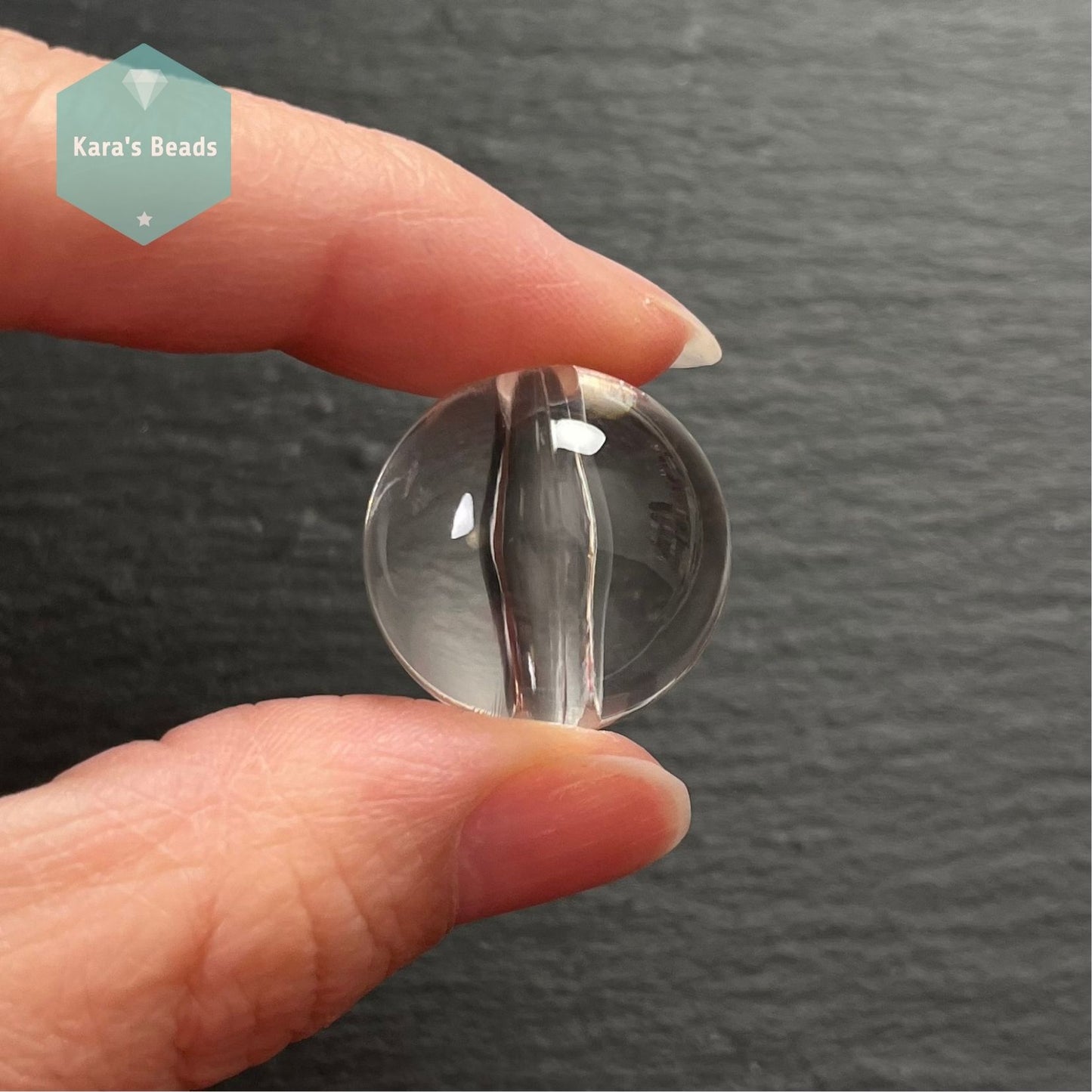 22mm Clear Acrylic Round Beads 1 pc