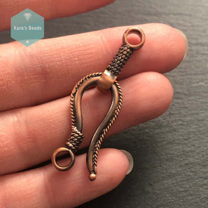 Chunky Copper Hook and Eye Clasp 1 pc